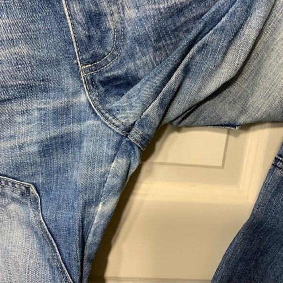 Jack Jones 1975 Men Jeans Sz 34 Blue Distressed Button Fly Street - Picture 12 of 15